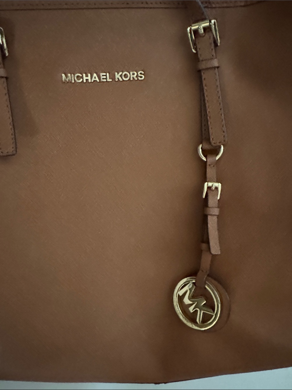 Michael Kors Collection Brown Leather Tote with Gold Accents - Picture 5 of 5